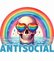 Antisocial Rainbow Skull