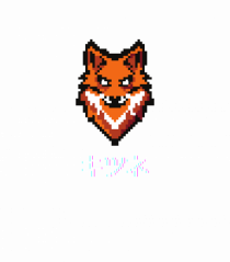 Vulpe (kitsune, katakana) Pixel Art  (alb)