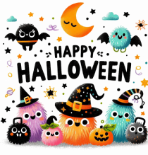 Happy Halloween cute ghost buddies