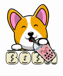 Kawaii Corgi Drinking Boba Tea