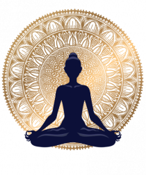 Yoga Lotus Auriu Negru