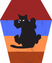 Retro Vintage Cat With 3D  Block