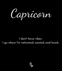 capricorn i don t force vibes...