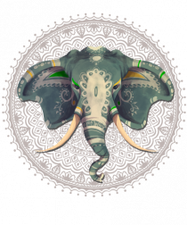 Yoga Elefant in Mandala