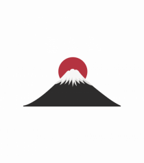 Muntele Fuji (Fujisan) kanji alb