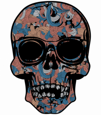 Vintage Flower Skull