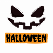 Halloween Spooky Face Black(față înfricoșătoare) 