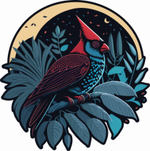 Red cardinal moon jungle 