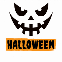 Halloween Spooky Face Black (față înfricoșătoare) 