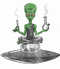 Alien Bong Smoking Weed Funny Stoner