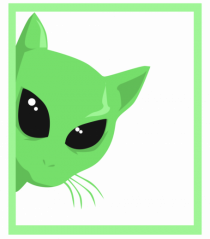 Alien Cat Peeking