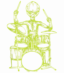 Alien Playing Drums