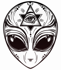Alien with All Seeing Eye Illuminati