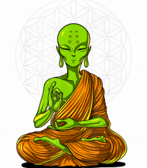 Alien Yoga Meditation Buddha
