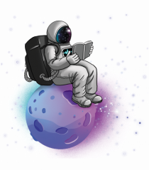 Astronaut Reading In Stars