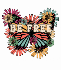 Be Free Butterfly Retro