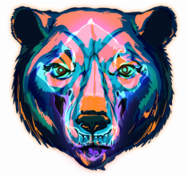 Skull Neon Bear