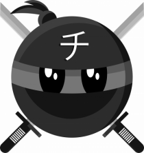 Black ninja emoticon CHI symbol