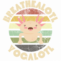 Retro Yogalotl breathealotl axolotl facand yoga