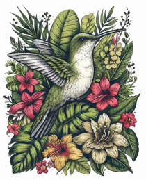Colibri - flori exotice - 3