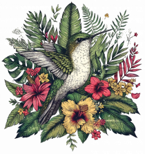 Colibri - flori exotice - 4