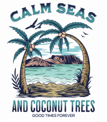 De vară: Calm seas and coconut trees