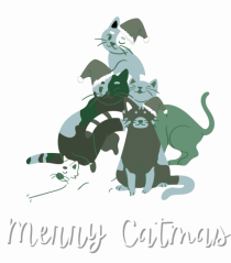 Merry Catmas white