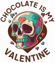 Chocolate Is My Valentine Skull