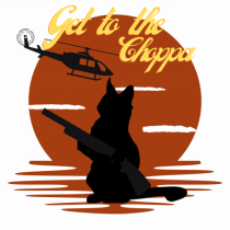 Get to the choppa Cat. Retro funny Cat