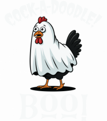 Cock A Doodle Boo | Funny Halloween Ghost Chicken