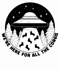 Corgi Lover UFO Alien Abduction