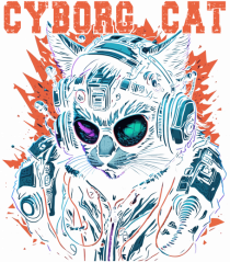 Cyborg Cat With Sunglasses