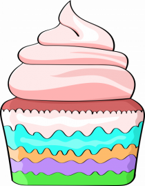 Delicious colored pink cupcake