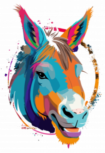 Vibrant Equine Spirit: Colorful Donkey