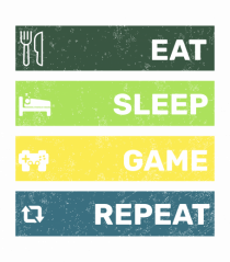 Eat Sleep Game Repeat Retro