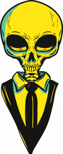 elegant alien skull yellow