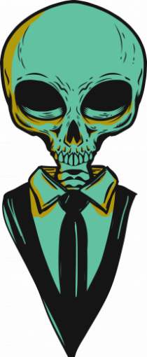 elegant alien skull blue