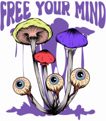 Free Your Mind Trippy Psychedelic Mushroom