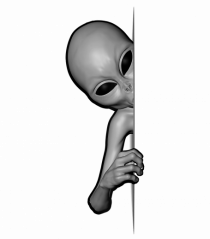 Grey Alien Peeking