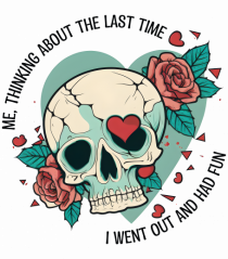 Funny Thinking Skeleton Valentine Skull