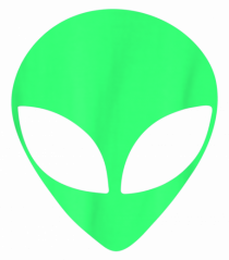 Green Alien Head 90s Style