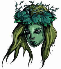 Green Beauty Girl Face