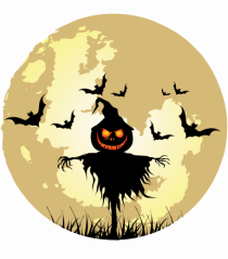 Halloween Full Moon Scary Pumpkin