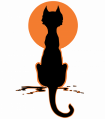 Halloween Moon Cat