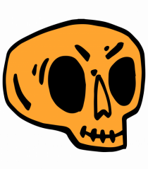 Halloween Orange Funny Skull