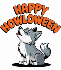 Happy Howloween Funny Halloween Wolf