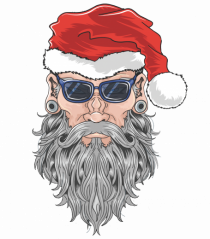Hippie Cool Bearded Santa