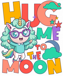 Unicorn simpatic Hug me to the moon