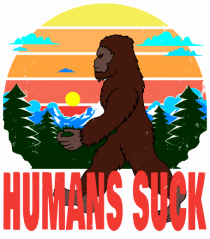 Humans Suck Retro Bigfoot