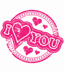 I Love You Pink Stamp